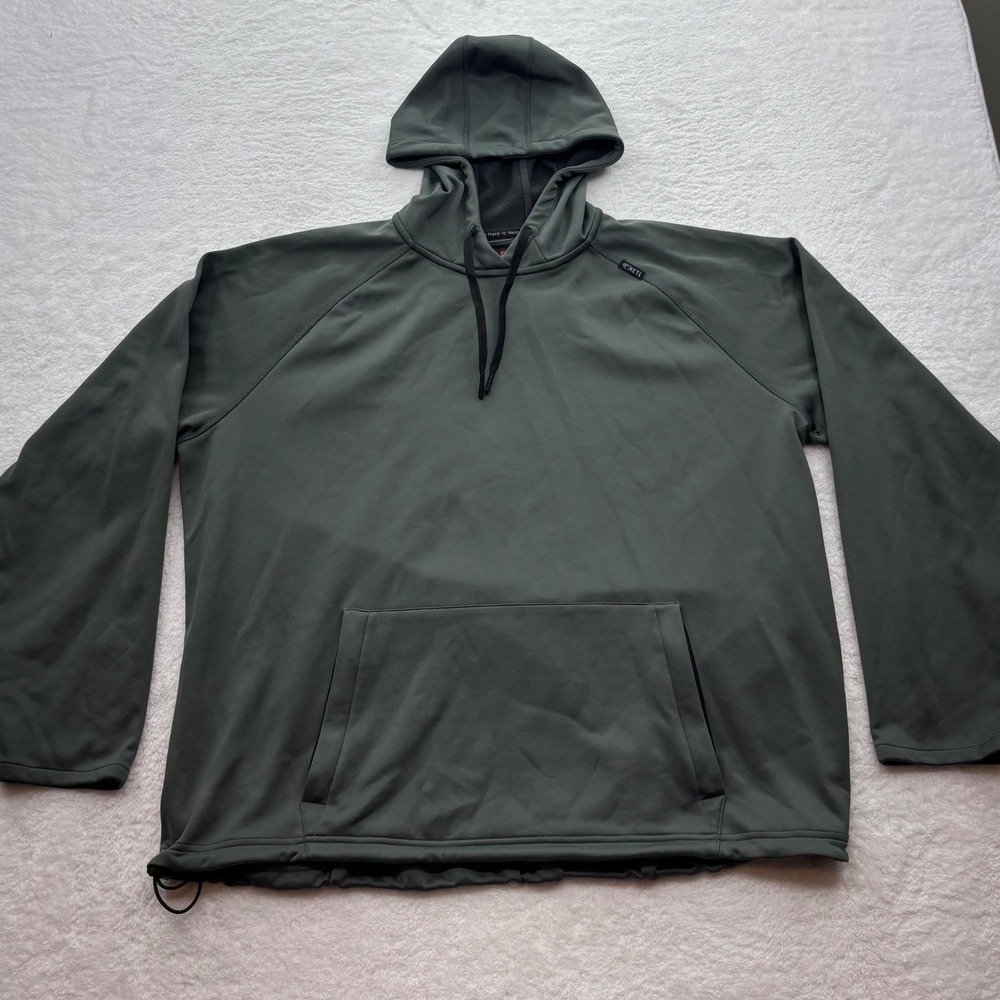 KETL Mountain Apparel Mens XXL Olive Green Thermal Pullover Hoodie Bungee Hem